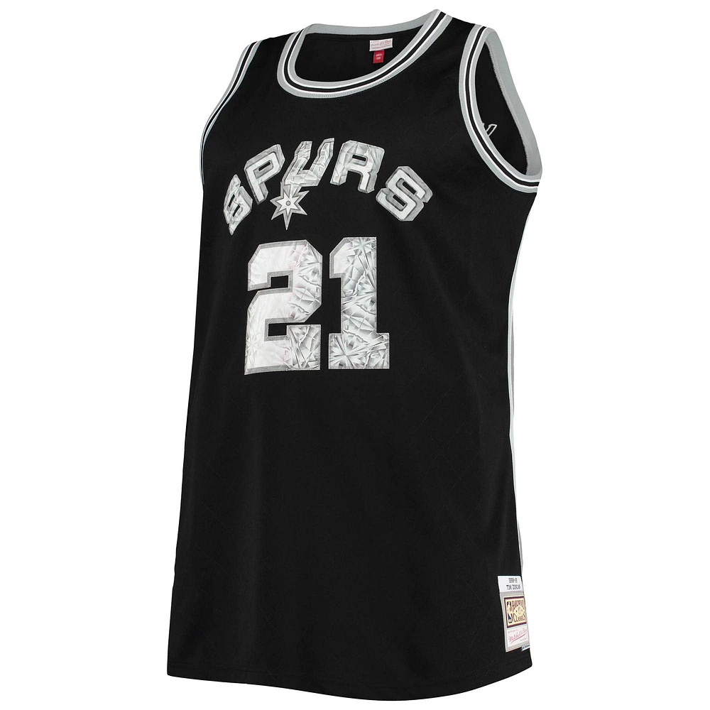 Men's Mitchell & Ness Tim Duncan Black San Antonio Spurs Big Tall 1998/99 NBA 75th Anniversary Diamond Swingman Jersey