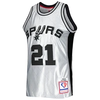 Men's Mitchell & Ness Tim Duncan Platinum San Antonio Spurs 1998/99 Hardwood Classics 75th Anniversary Swingman Jersey