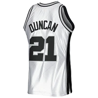 Men's Mitchell & Ness Tim Duncan Platinum San Antonio Spurs 1998/99 Hardwood Classics 75th Anniversary Swingman Jersey