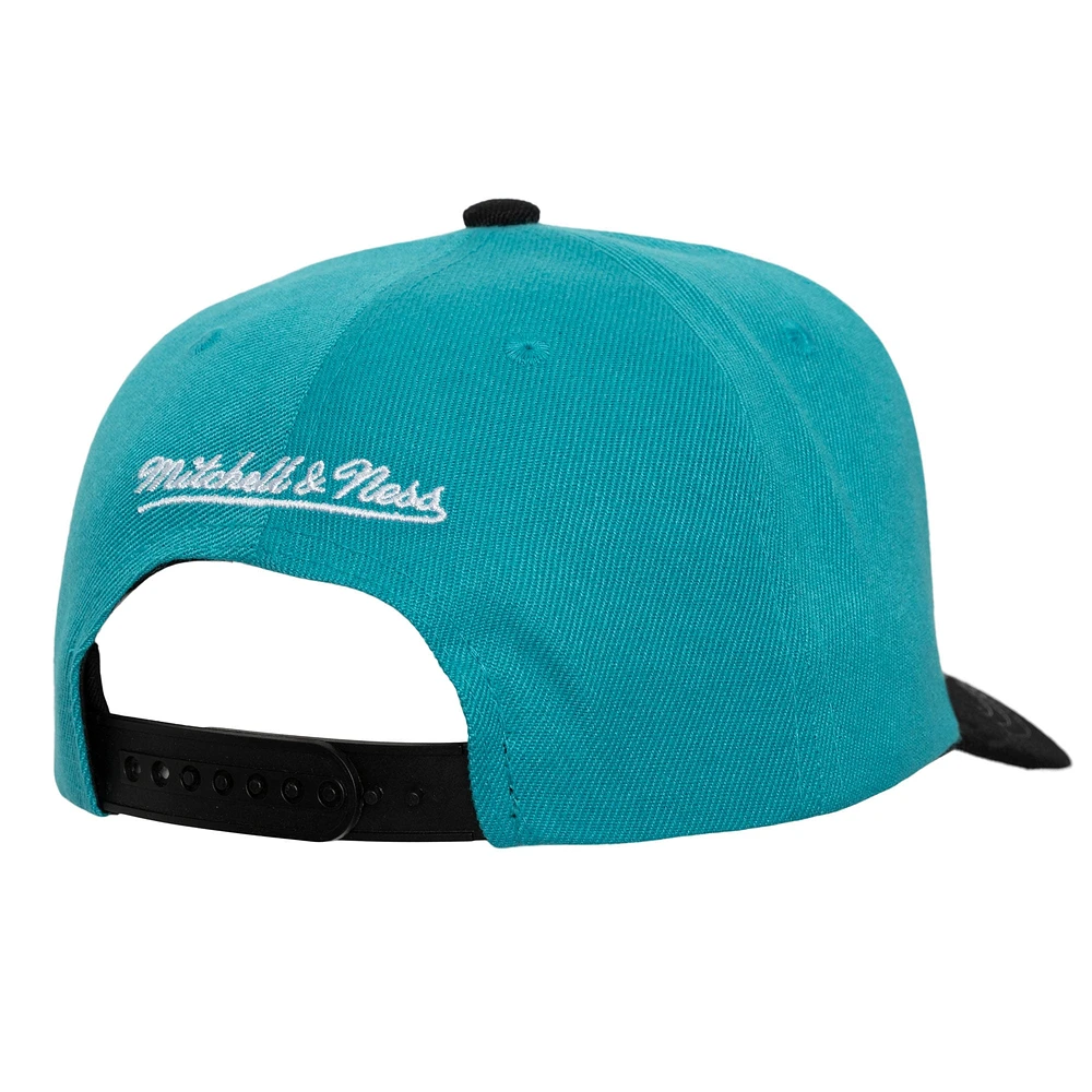 Men's Mitchell & Ness Turquoise/Black San Antonio Spurs Underarch Two-Tone Pro Crown Snapback Hat