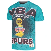 T-shirt pour hommes Mitchell & Ness turquoise San Antonio Spurs Hardwood Classics 1999 NBA Finals Champ City