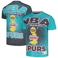 T-shirt pour hommes Mitchell & Ness turquoise San Antonio Spurs Hardwood Classics 1999 NBA Finals Champ City