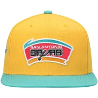 Casquette San Antonio Spurs Hardwood Classics Snapback pour homme Mitchell & Ness jaune
