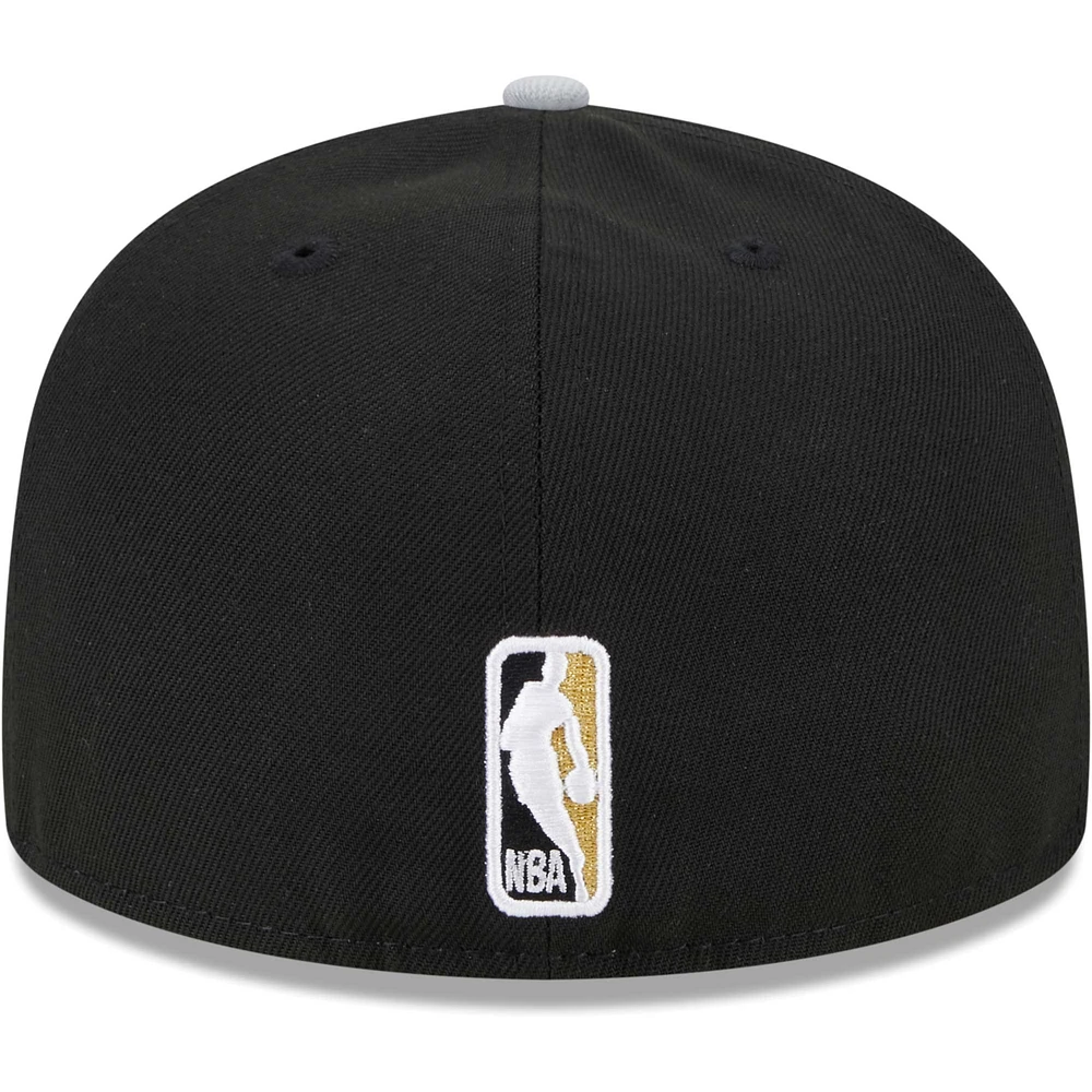 Casquette ajustée 59FIFTY San Antonio Spurs Gameday Gold Pop Stars New Era pour hommes, noir/gris