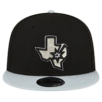 Men's New Era Black/Silver San Antonio Spurs 2-Tone 9FIFTY Snapback Hat