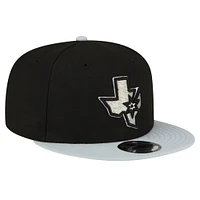 Men's New Era Black/Silver San Antonio Spurs 2-Tone 9FIFTY Snapback Hat