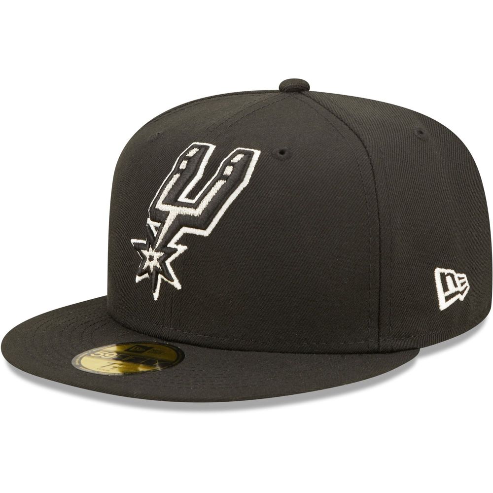 Men's New Era Black San Antonio Spurs 5x NBA Finals Champions Pop Sweat 59FIFTY Fitted Hat