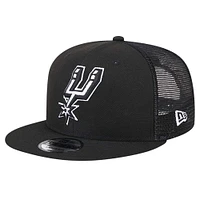 Men's New Era Black San Antonio Spurs 9FIFTY Snapback Trucker Hat