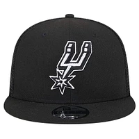 Men's New Era Black San Antonio Spurs 9FIFTY Snapback Trucker Hat
