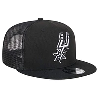 Men's New Era Black San Antonio Spurs 9FIFTY Snapback Trucker Hat