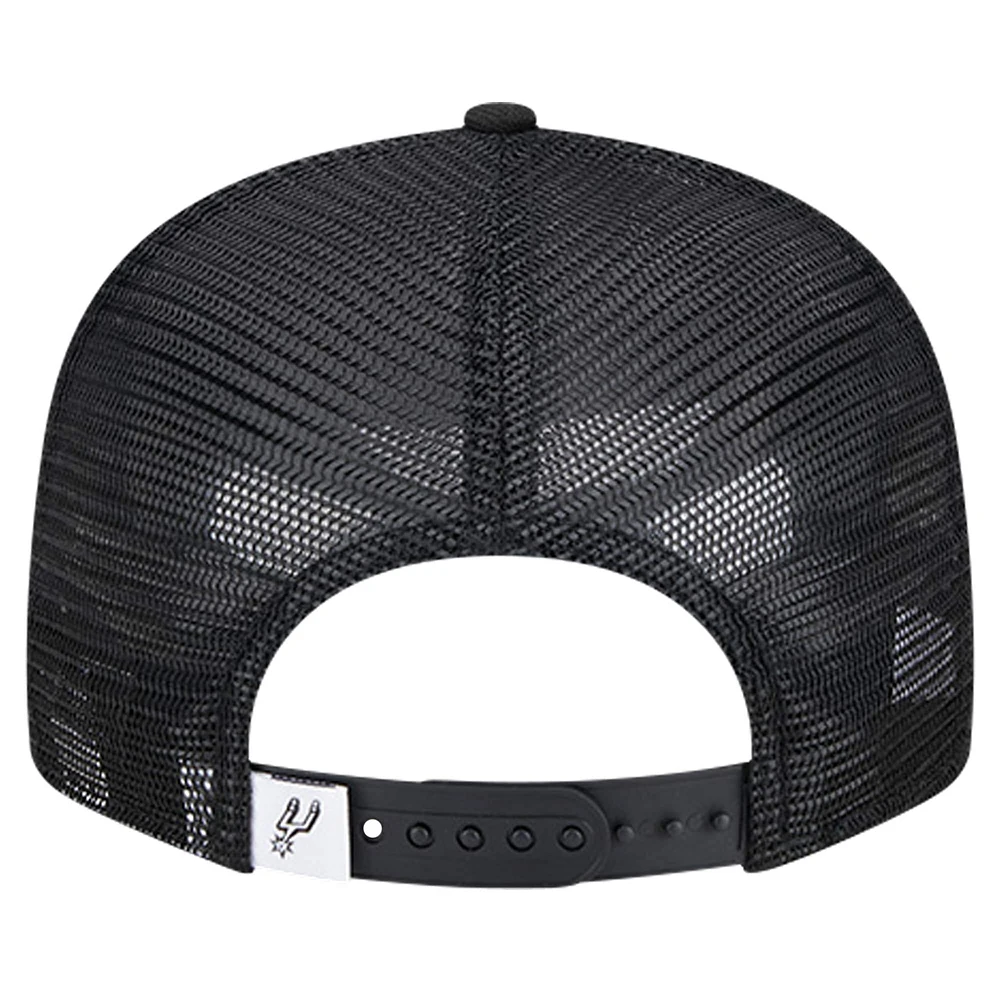 Men's New Era Black San Antonio Spurs 9FIFTY Snapback Trucker Hat