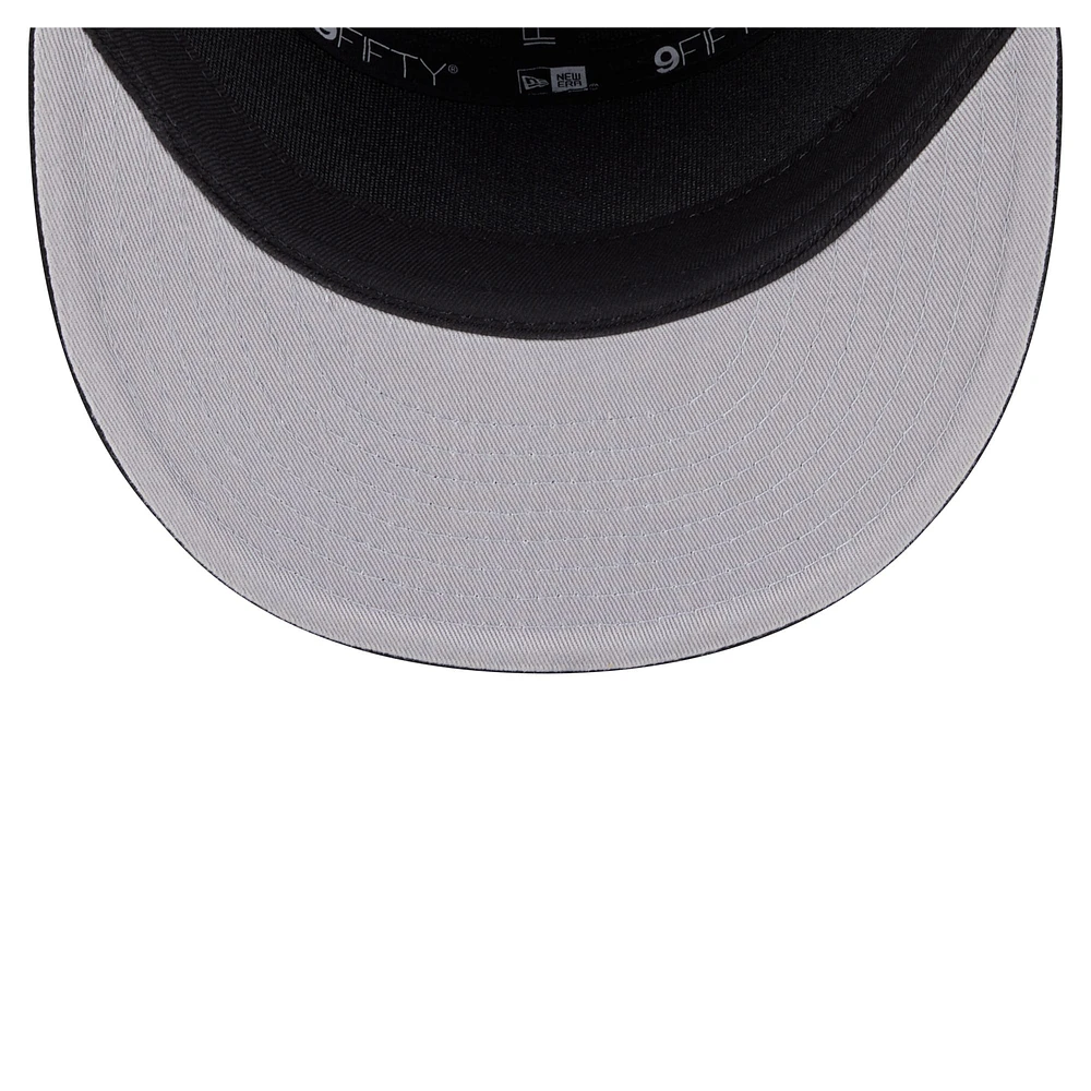 Men's New Era Black San Antonio Spurs Adventure Canvas Split Panel 9FIFTY Snapback Hat
