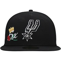 Casquette ajustée 59FIFTY Crown Champs des San Antonio Spurs New Era pour homme, noire