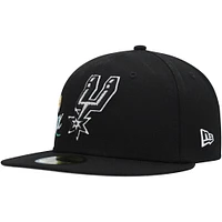 Men's New Era  Black San Antonio Spurs Crown Champs 59FIFTY Fitted Hat