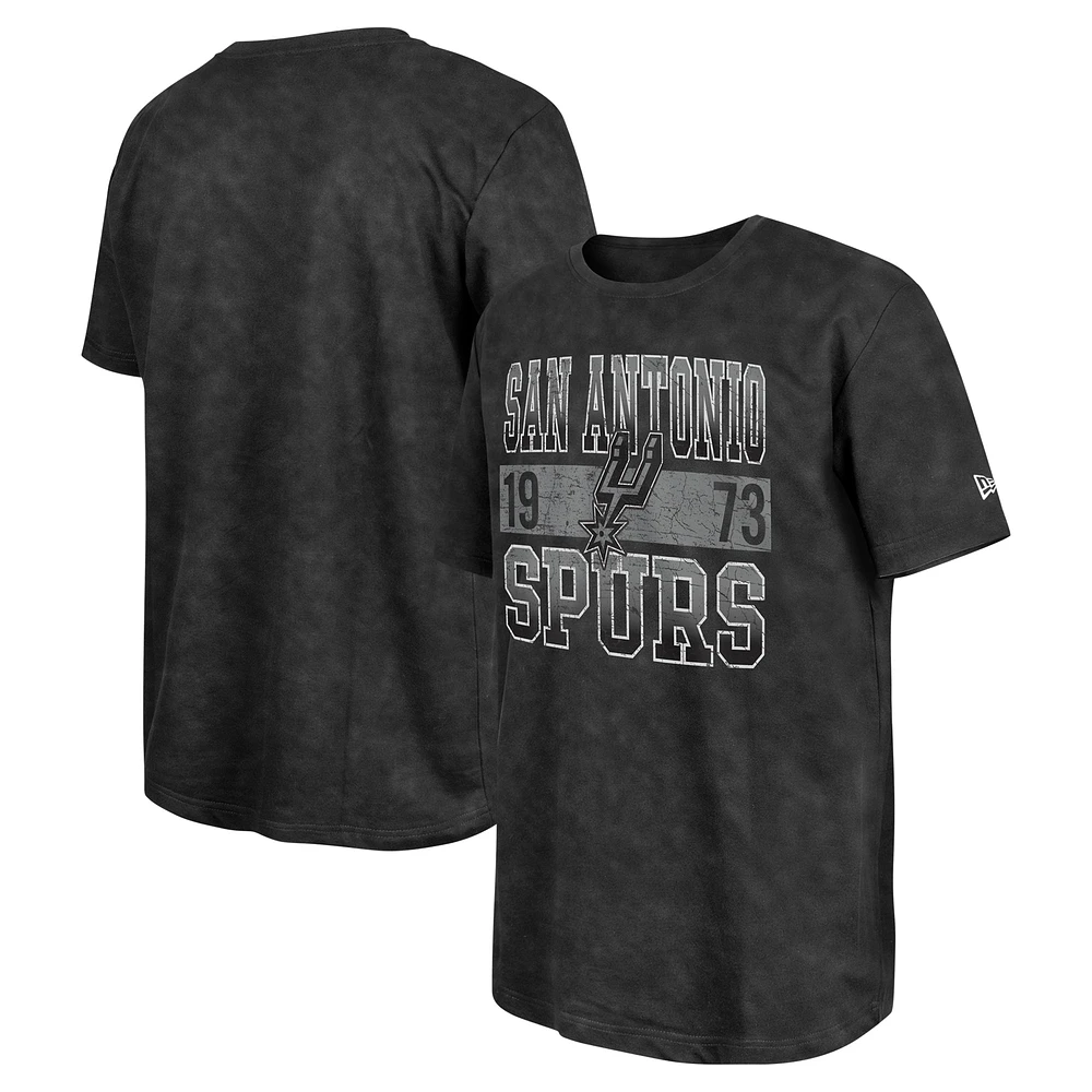 T-shirt oversize délavé aux enzymes San Antonio Spurs New Era noir pour homme