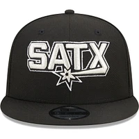 Men's New Era Black San Antonio Spurs Jersey Hook Statement Edition 9FIFTY Snapback Hat