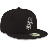 Men's New Era Black San Antonio Spurs Official Team Color 59FIFTY Fitted Hat