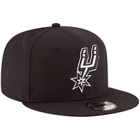 Men's New Era Black San Antonio Spurs Official Team Color 9FIFTY Snapback Hat