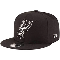 Men's New Era Black San Antonio Spurs Official Team Color 9FIFTY Snapback Hat