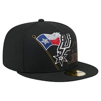 Men's New Era Black San Antonio Spurs State Stitch 59FIFTY Fitted Hat