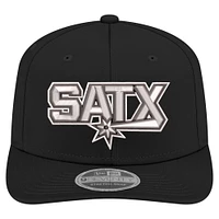 Casquette extensible à boutons-pression New Era noire San Antonio Spurs Statement Edition Jersey Hook 9SEVENTY pour homme