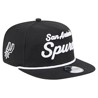 Men's New Era Black San Antonio Spurs Team Text Golfer Snapback Hat