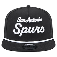 Men's New Era Black San Antonio Spurs Team Text Golfer Snapback Hat