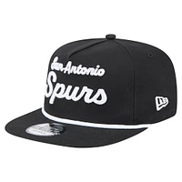 Men's New Era Black San Antonio Spurs Team Text Golfer Snapback Hat