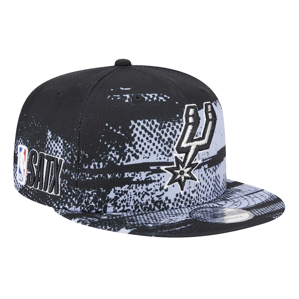 Casquette Snapback Tip-Off 9FIFTY noire New Era pour homme San Antonio Spurs