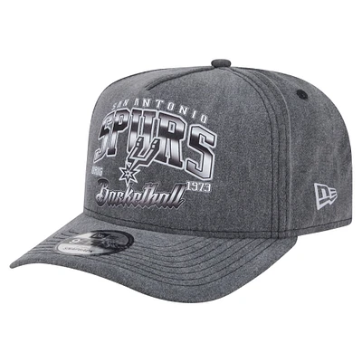 Casquette snapback pré-courbée New Era 9FIFTY pour homme, couleur anthracite, San Antonio Spurs