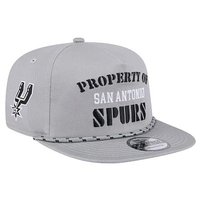 Men's New Era Gray San Antonio Spurs Throwback Property Of Golfer Snapback Hat