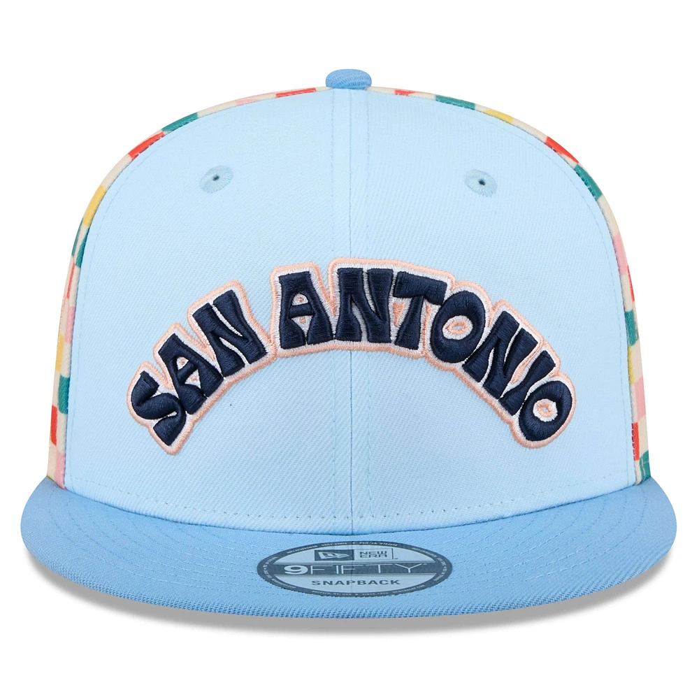 Casquette Snapback 9FIFTY City Edition 2024/25 San Antonio Spurs bleu clair New Era pour homme