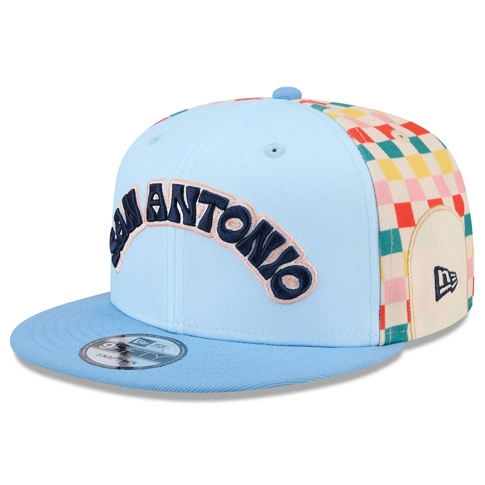 Casquette Snapback 9FIFTY City Edition 2024/25 San Antonio Spurs bleu clair New Era pour homme