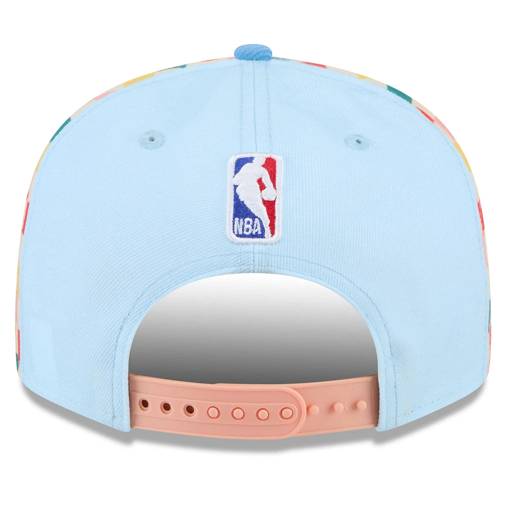 Casquette Snapback 9FIFTY City Edition 2024/25 San Antonio Spurs bleu clair New Era pour homme