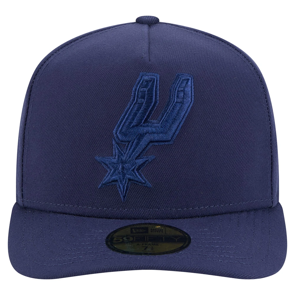 Men's New Era  Navy San Antonio Spurs Colorpack A-Frame Pinch Front 59FIFTY Fitted Hat