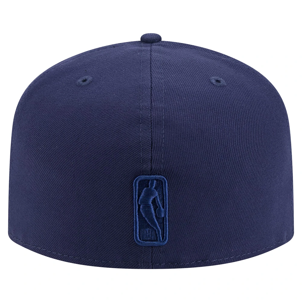 Men's New Era  Navy San Antonio Spurs Colorpack A-Frame Pinch Front 59FIFTY Fitted Hat