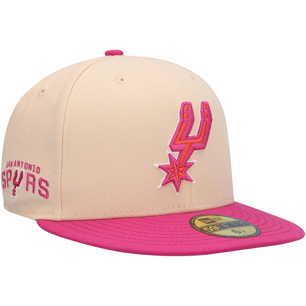 Men's New Era Orange/Pink San Antonio Spurs Passion Mango 59FIFTY Fitted Hat