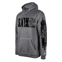 Men's New Era San Antonio Spurs Gray Tip-Off Collection Pullover Hoodie