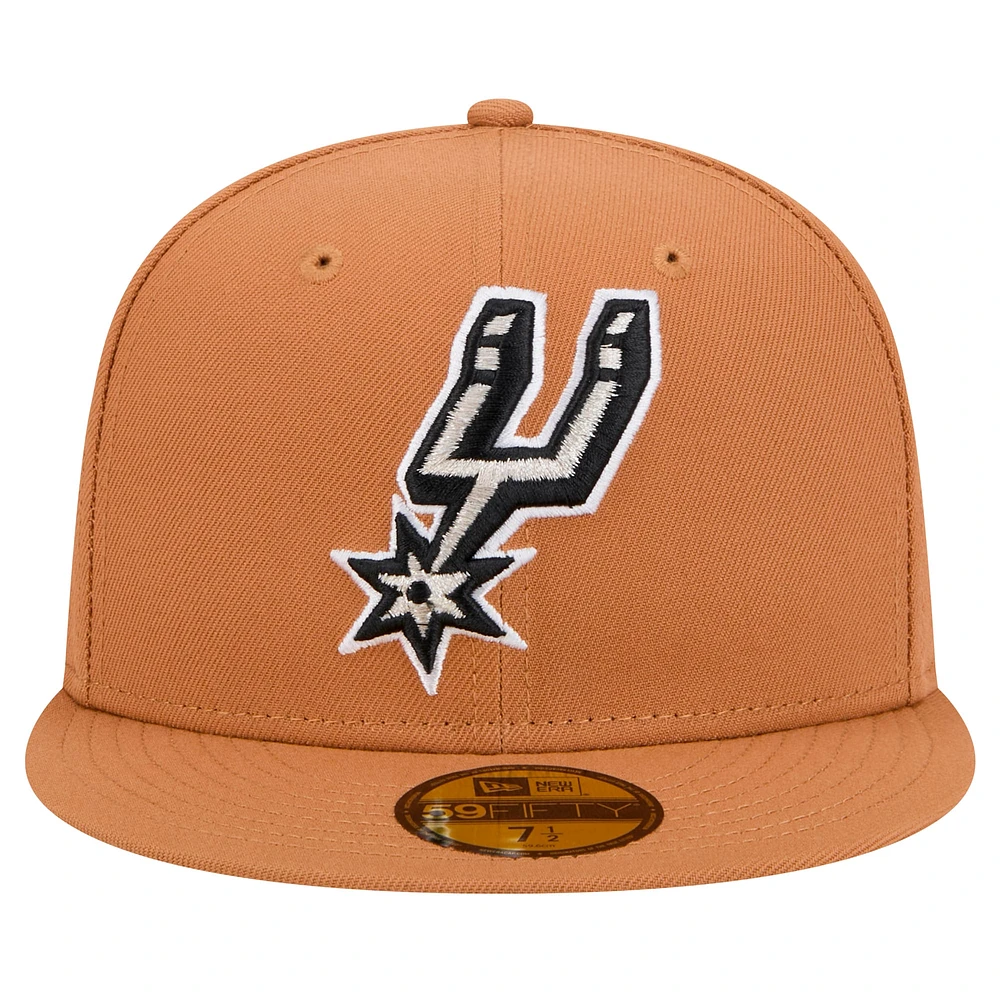 Casquette ajustée San Antonio Spurs 59FIFTY pour homme New Era Tan Color Pack