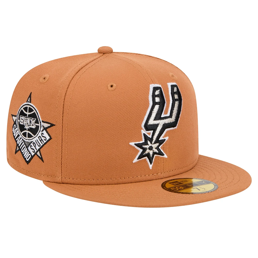 Casquette ajustée San Antonio Spurs 59FIFTY pour homme New Era Tan Color Pack