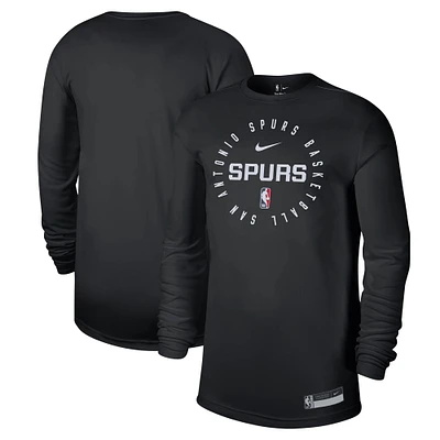 T-shirt d'entraînement à manches longues Nike noir San Antonio Spurs 2024/25 Legend On-Court pour homme