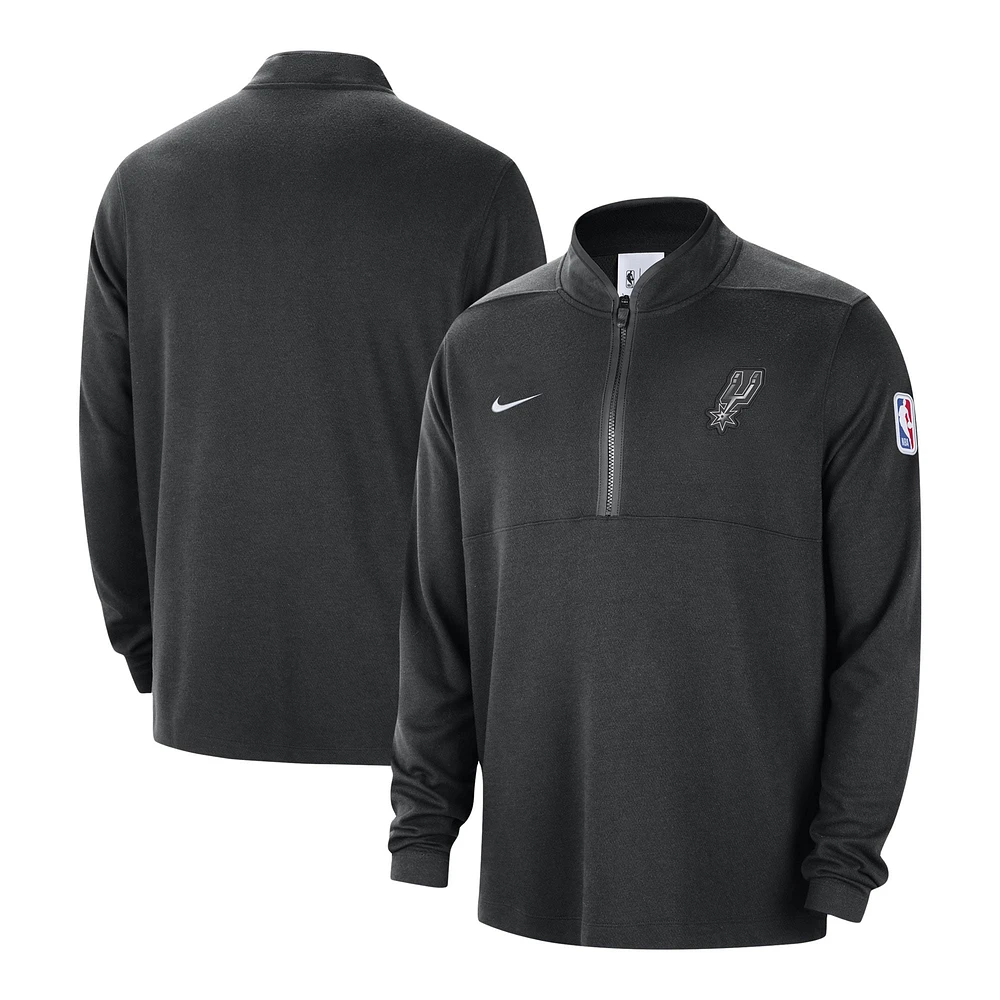 Veste à demi-zip Nike noire San Antonio Spurs Authentic Performance pour homme