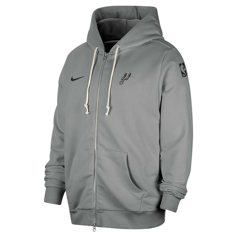 Men's Nike Gray San Antonio Spurs Authentic Standard Issue Full-Zip Hoodie Jacket