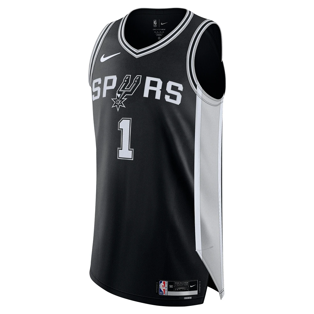 Men's Nike Victor Wembanyama Black San Antonio Spurs Authentic Jersey - Icon Edition