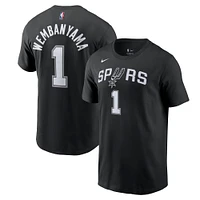 T-shirt pour homme Nike Victor Wembanyama Noir San Antonio Spurs 2023 NBA Draft First Round Pick Name & Number