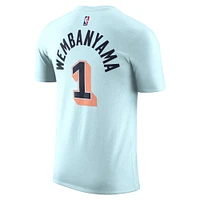 T-shirt Nike Victor Wembanyama bleu clair pour homme San Antonio Spurs 2024/25 City Edition avec nom et numéro