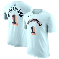 Men's Nike Victor Wembanyama Light Blue San Antonio Spurs 2024/25 City Edition Name & Number T-Shirt