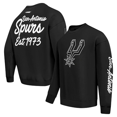 Men's Pro Standard Black San Antonio Spurs Paint the City Drop Shoulder Sweatshirt