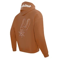 Men's Pro Standard Brown San Antonio Spurs Paint the City Drop Shoulder Pullover Hoodie