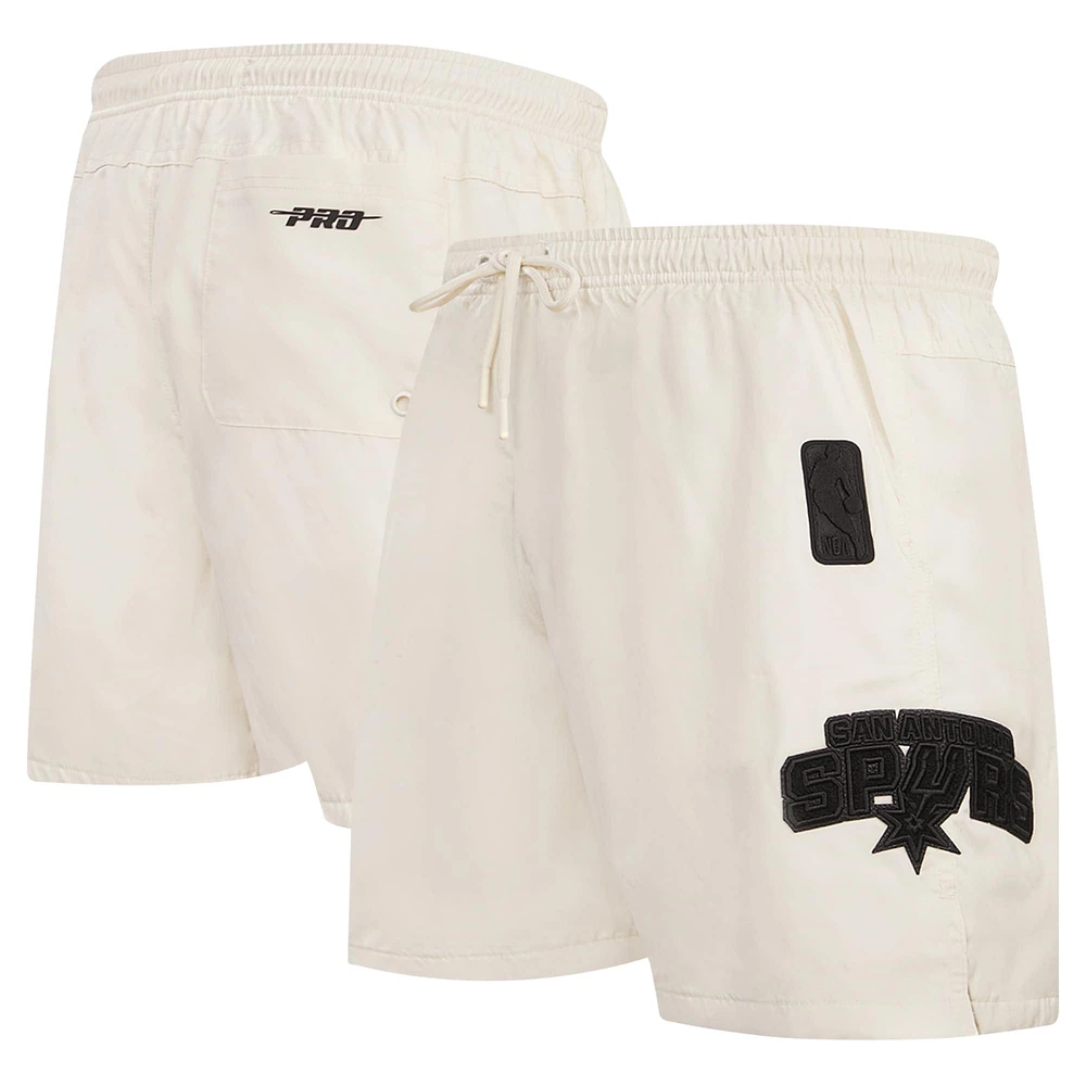 Men's Pro Standard Cream San Antonio Spurs Triple Tonal Woven Shorts